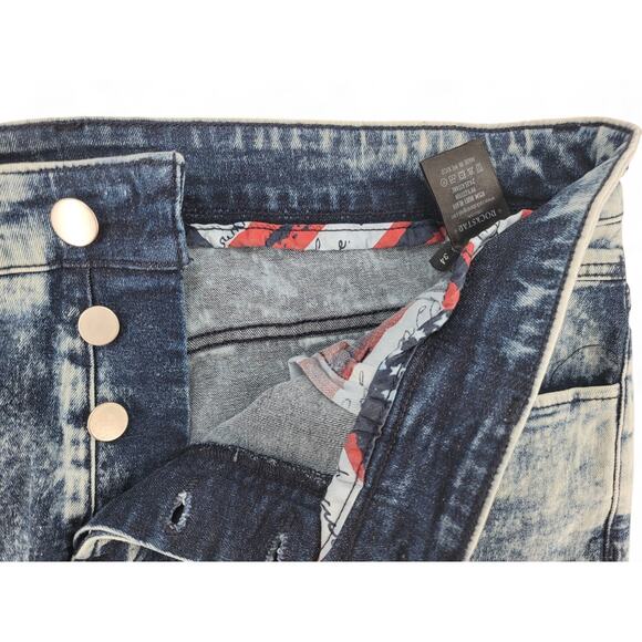 Rockstar‎ Original Men’s Acid Wash Utility Shorts Size 34 Zip Pockets Y2K Style - Picture 4 of 4